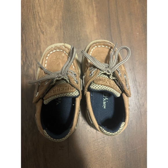 Sperry Kids Lanyard Boat Shoes Size 5M Brown Leather Nautical Casual Deck Shoes - Picture 5 of 6
